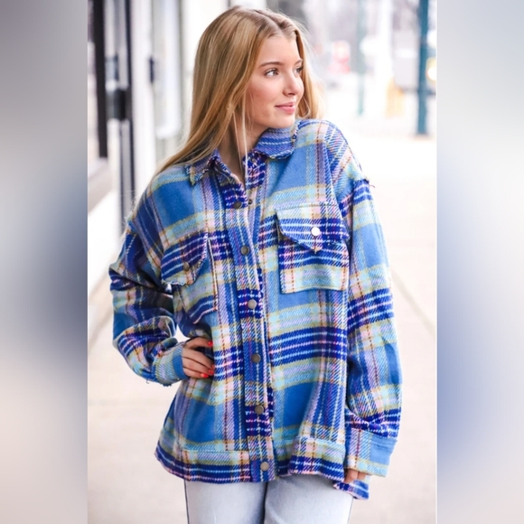 LA MIEL Jackets & Blazers - LA MIEL Plaid Shacket